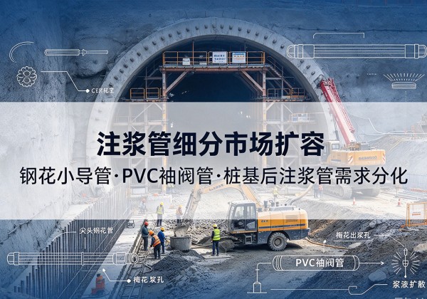 逊克注浆管细分市场扩容，隧道钢花小导管、PVC 袖阀管、桩基后注浆管需求分化
